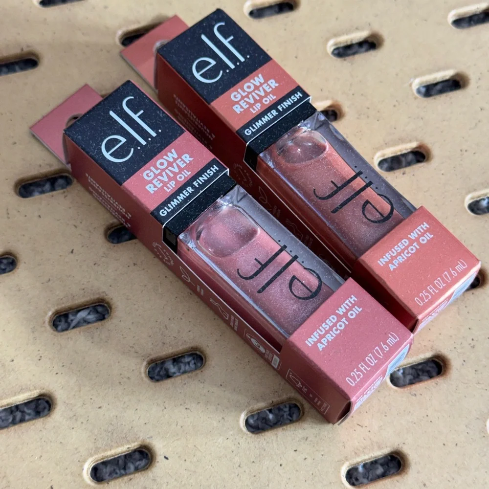 Set of 2 Elf Glow Reviver lip oil Nourishing ultra Glossy Hydration Tinted Sheer